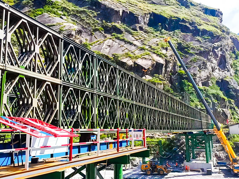 CB 200 Bailey Köprüsü Dört Sıralı Çift Katmanlı Güçlendirilmiş Bailey Köprüsü